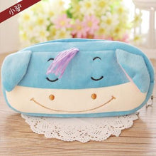 Load image into Gallery viewer, 1 PCS Cute Cartoon Plush Pencil Case Kawaii Large Size School Kids Pencil Box Animals Stationery Fashion Makeup Bag for Women