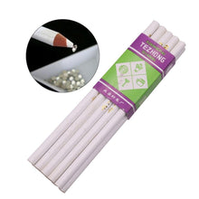 Load image into Gallery viewer, 10 pcs 176*8mm White Wooden Pencil Lead DIY Apparel Paste Diamonds Sticky Refill Sewing Tools Accessory Student Office DIY Hand