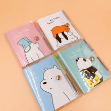 Load image into Gallery viewer, 1 Set 8*11cm Cute Bear Cat Notebook with Ballpoint Pen Notepad Button Diary Book Exercise Book Escolar Papelaria School Supply