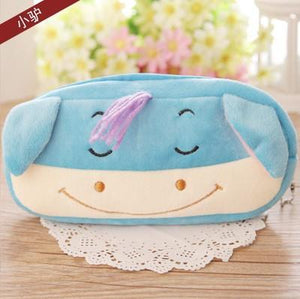 1 PCS Cute Cartoon Plush Pencil Case Kawaii Large Size School Kids Pencil Box Animals Stationery Fashion Makeup Bag for Women