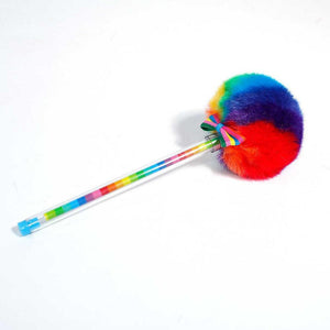 Cute 0.5mm Plastic Gel Pen Colorful Rainbow Plush Pen Fountain Signing Black Ink Color Pen Office School Pencil Lollipop Bow tie