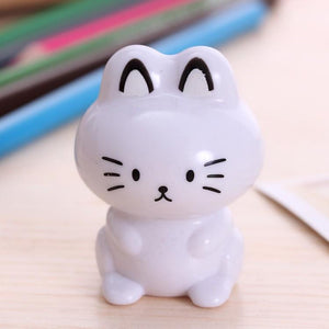 Student Cute Kawaii Cartoon Cat Plastic School Pencil Sharpener For Kids Stationery Gift 6302