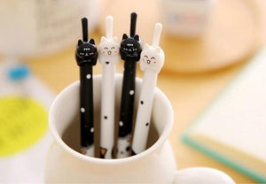 36pcs/lot Novetly Kawaii 3D Tail Cat design  0.38mm Black ink Gel pen DIY Signature pen office school supplies