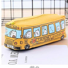 Load image into Gallery viewer, cute School Bus Pencil Case,large capacity canvas car pencil bag,orange,red,yellow,blue available
