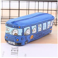 Load image into Gallery viewer, cute School Bus Pencil Case,large capacity canvas car pencil bag,orange,red,yellow,blue available
