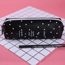 Load image into Gallery viewer, Cute Pink pencil case for girls Kawaii Black white Dot Pu Leather Pen Bag Stationery Pouch Office School Supplies Zakka escolar
