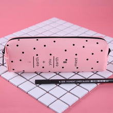 Load image into Gallery viewer, Cute Pink pencil case for girls Kawaii Black white Dot Pu Leather Pen Bag Stationery Pouch Office School Supplies Zakka escolar
