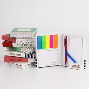 1 PC Creative Hardcover  Notepad Sticky Notes Kawaii Stationery Diary Notebook and Pen Office School Supplies