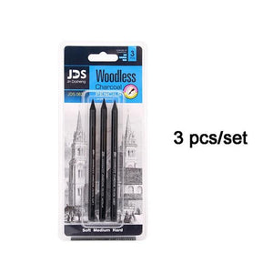 3/6 Pcs Professional Pure Carbon Sketch Pens Hard/Medium/Soft Woodless Charcoal Pencil Set Drawing Tool Painting Supplies