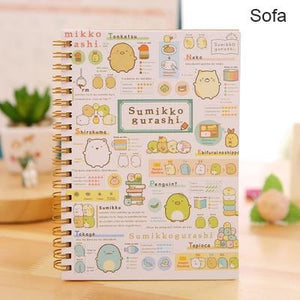 Kawaii Spiral Coil Notebook/Diary Agenda/Pocket book/Office School Supplies From Japan Cartoon Rilakkuma & Sumikkogurashi