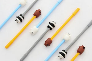 1 Piece Lytwtw's Stationery Cute Cartoon Animals Pen Gel Pen School Office Kawaii Supply panda bear Handles Creative Gift