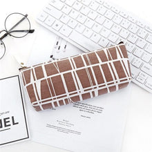 Load image into Gallery viewer, Stationery Canvas Pencil Case school Pencil Bag Simple Striped grid pencilcase Office Supplies Pen bag Students Pencils Writing
