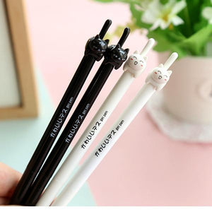 1PC/lot Kawaii cat Gel pen Cute cats click type 0.5mm black ink pens zakka Stationery Canetas escolar school supplies(ss-a962)