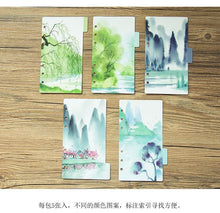 Load image into Gallery viewer, 5pcs/set Fresh Landscape Series Dividers A5 A6 Spiral Notebook Loose Leaf Separator Pages Notebook Paper Inside Pages
