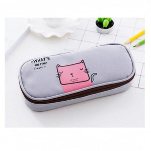 New School Supplies Student Pencil Box Canvas Stationery Box High-capacity Multi-functional Pen Bag Flip-top Animal Pencil Case