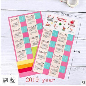 2pcs/set New 2019 year Calendar Sticker Notebook Index Monthly Category Sticker Planner Accessories Slip Sheet Escolar 2019