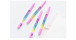 1PC Glitter Cute Pen Liquid Color Kawaii Pen Magic Light Gel Pens Crystal Pen Office Writing Cute Stationery Gift