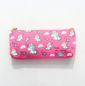 Big Zipper Unicorn Pencil Case Big capacity Canvas School Pencil Bag Storage bag pen Pouch School Supplies Stationery Estuches