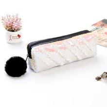 Load image into Gallery viewer, Shining PU Sequin Large Pencil Case Stationery Storage pen Organizer Bag School Office Supply Escolar Cosmetic Holder for gift
