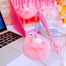 Load image into Gallery viewer, Pink Flamingo Unicorn Fluffy Ball Gel Pen Ink Pen 0.5mm Black Ink Promotional Gift Stationery School Office Supplies
