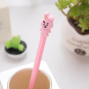 8 Style BT21 BTS Bangtang Boys Marker Pencil Shooky Tata Chimmy Rj Cooky Painting Tool Kawaii Stationery Gel Pens for School