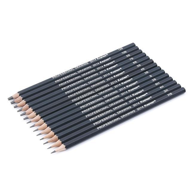 Best Quality 14pcs/set 12B 10B 8B 7B 6B 5B 4B 3B 2B B HB 2H 4H 6H Graphite Sketching Pencils Professional Pencil Set for Drawing