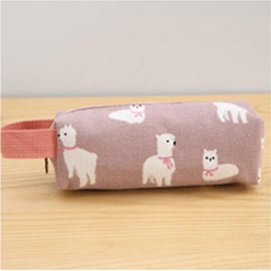 Novelty Raccoon Alpaca Fox Canvas Pencil Case Stationery Kids School Pencil Cases Boys Girls Pencil Bag for School Supplies