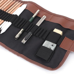 18Pcs Pench Pencil Set Artist's Pencils Earser Drawing Supplies With Sketch Painting Canvas Pencil Bag Set Sketch Pencil Sket