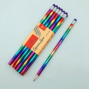 2018 New Rainbow Pencil Wood Environmental protection Pencil Bright color Appearance Pencil school office writing Pencil