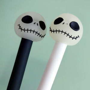 2 pcs/lot Creative Kawaii Luminous Skull Gel Pens Cute Novelty Neutral Pens For Writing Gift Korean Stationery School Supplies