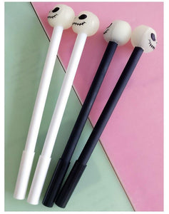 2 pcs/lot Creative Kawaii Luminous Skull Gel Pens Cute Novelty Neutral Pens For Writing Gift Korean Stationery School Supplies